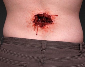 Exit Bullet Wound Silicone Prosthetic - Fake Gunshot Injury Special Effects SFX Makeup Halloween Costume