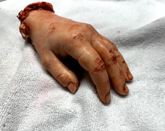 Severed Silicone Hand Prop Film Special Effects Makeup SFX Halloween Zombie Costume Gag Gift Horror Morbid Oddity