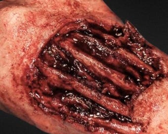 Zombie Hand Ligaments Silicone Prosthetic - Makeup SFX Fake Wound Halloween Costume