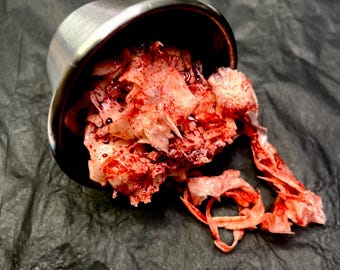 Body Tissue Brain Matter in Metal Medical Cup Prop for Film Zombie Halloween Special Effects Makeup SFX Medical Crime Forensic oddities