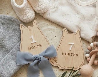 Wooden Baby Monthly Milestone, Baby Photo Signs, Baby Shower Newborn Gift