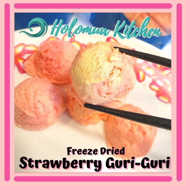Freeze Dried Strawberry Guri-Guri Ice Cream Scoops
