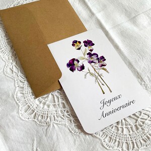 Ansichtkaart "Happy birthday" - viooltjesthema - bloementhema