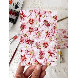 Carte postale aquarelle florale - Héllébore + enveloppe kraft