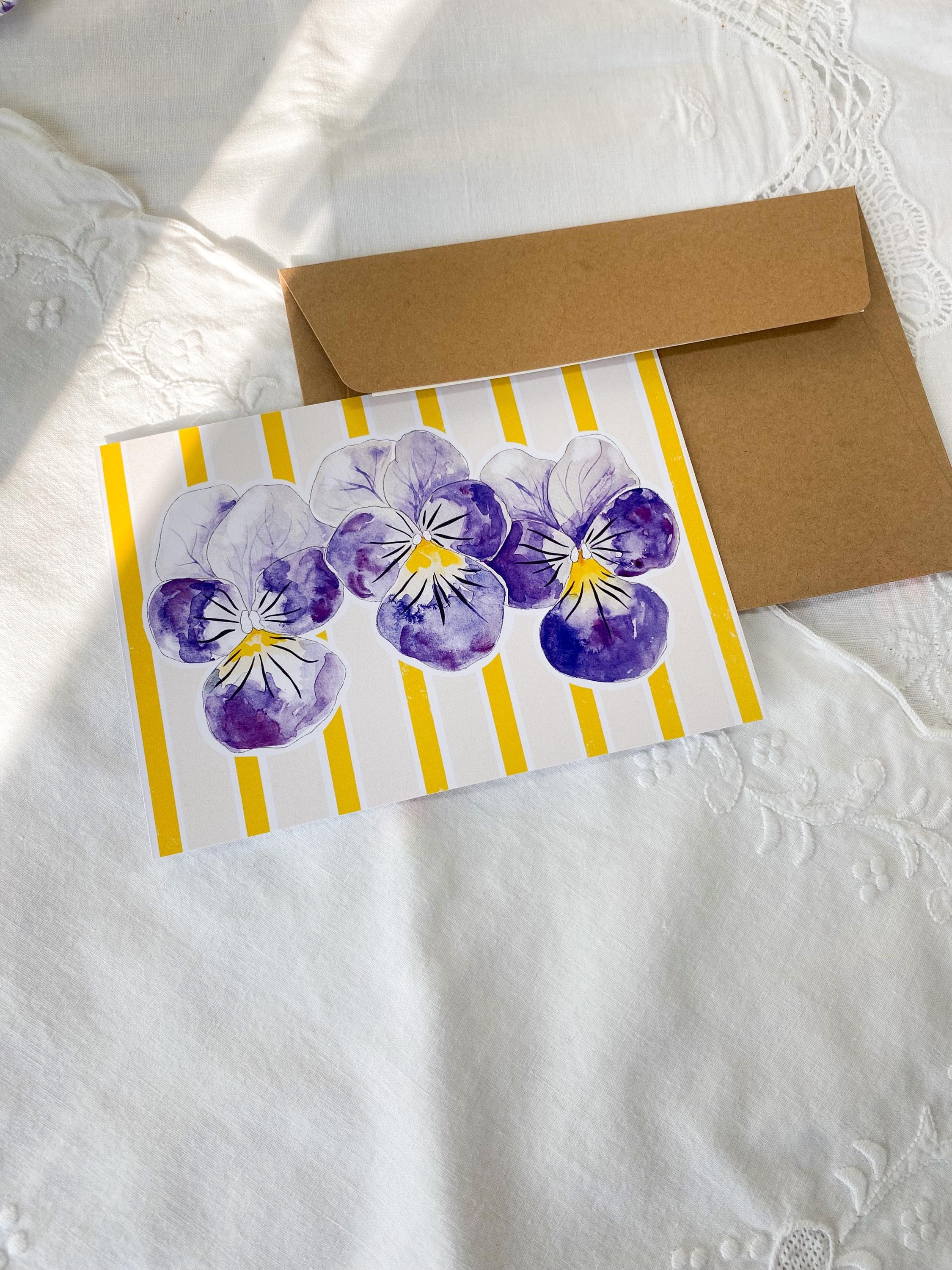 Postcard "Thoughts" - flower theme - floral theme - birthday card - congratulations card