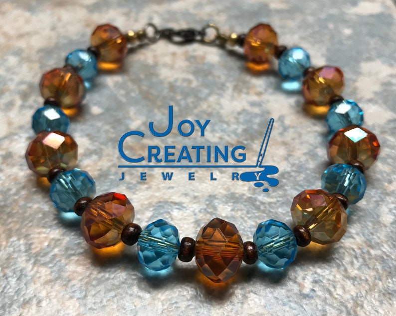 7inch Faceted Crystal Bracelet Glass Bead Jewelry Etsy