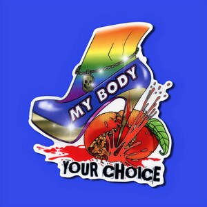 Politischer Aufkleber, mein Körper meine Wahl, gestanzte Aufkleber, hochwertige Vinylaufkleber, lustige Aufkleber für Erwachsene, Gay Pride Aufkleber