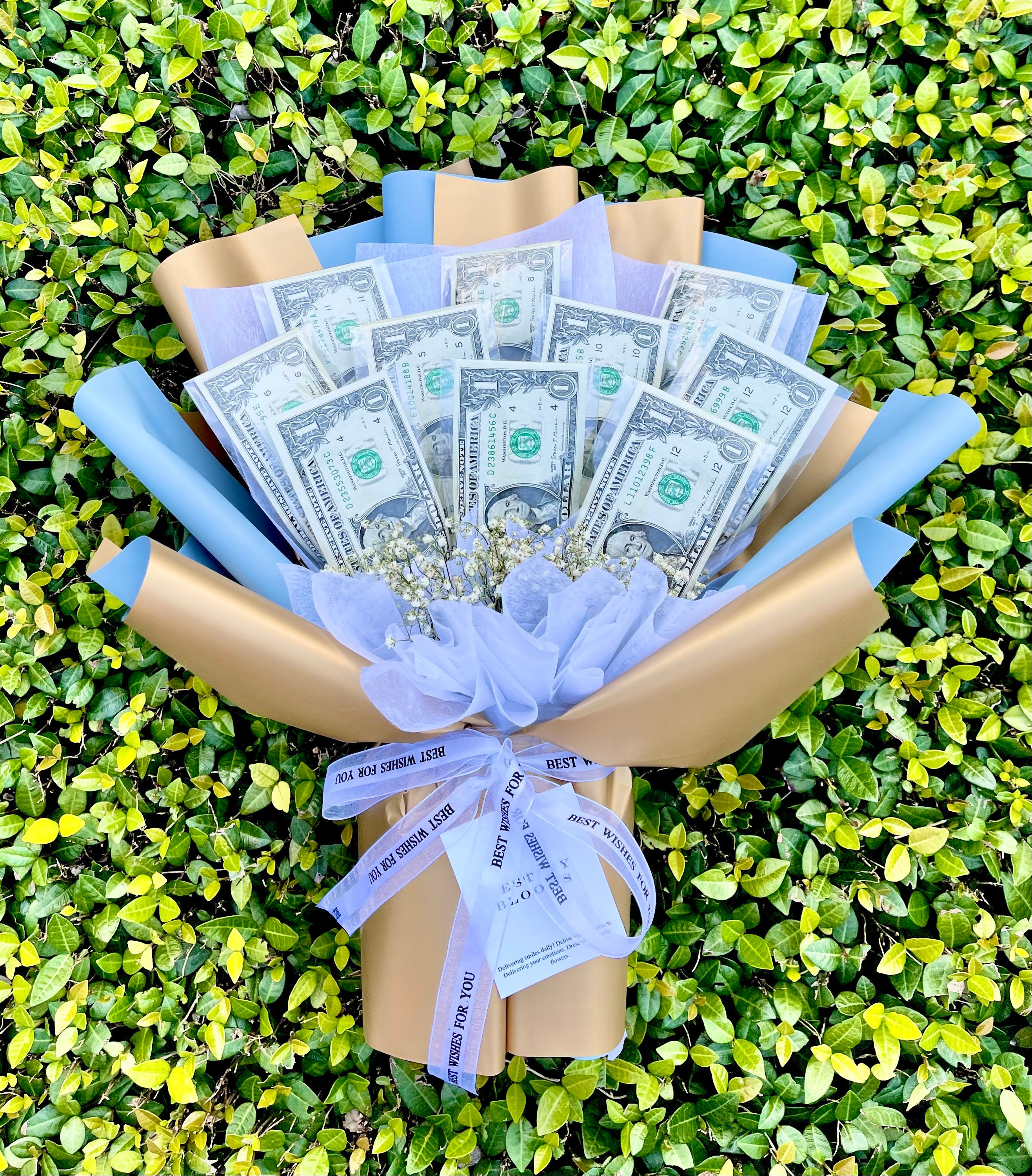 Custom Money Bouquet With Baby’s Breath