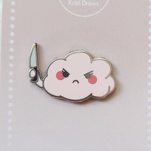 Kawaii Messer Wolke Emaille Pin | Lustige Emaille Pin | Kawaii Emaille Pin | Enamel Pin | Kawaii Zubehör