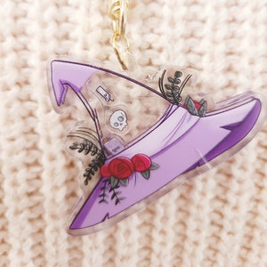 Kawaii Witch Hat Shaker Keychain | Kawaii Shaker Charm | Acrylic Shaker Charm | Acrylic Shaker Keychain | Kawaii Keychain | Witchy Keychain