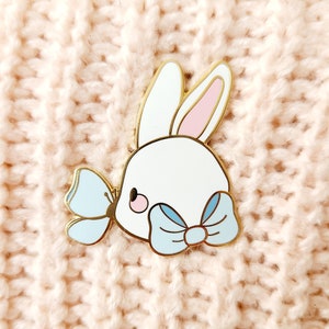 Bunny & Butterfly Enamel Pin | Kawaii Bunny Enamel Pin | Cottagecore Enamel Pin | Kawaii Enamel Pin | Cute Enamel Pin