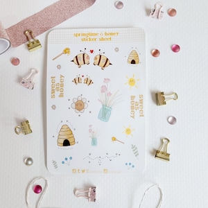 Springtime & Honey Sticker Sheet / Journal Sticker Sheet / Planner Stickers
