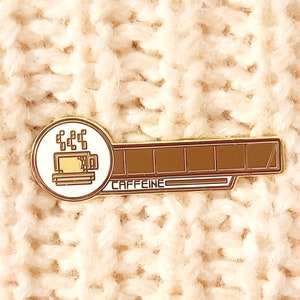 Caffeine Energy Enamel Pin | Enamel Pins | Kawaii Enamel Pins | Lapel Badge | Coffee Enamel Pins | Kawaii Accessories