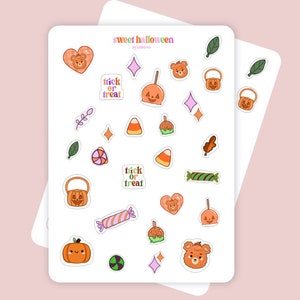 Sweet Treat Halloween Sticker Sheet | Halloween Sticker Sheet | Halloween Bujo Stickers | Kawaii Sticker Sheet | Kawaii Stickers