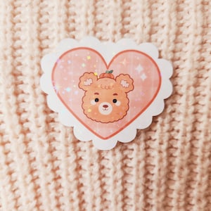 Kawaii Autumn Pumpkin Bear Sticker | Kawaii Halloween Stickers | Kawaii Bear Stickers | Cute Halloween Stickers | Waterproof Stickers