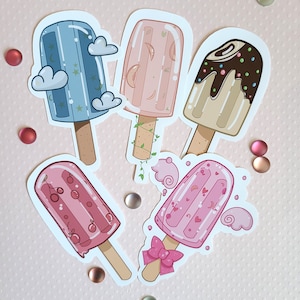 Cute Popsicle Stickers | Kawaii Popsicle Stickers | Fruit Popsicle Stickers | Magical Girl Sticker | Summer Stickers | Kawaii Stickers