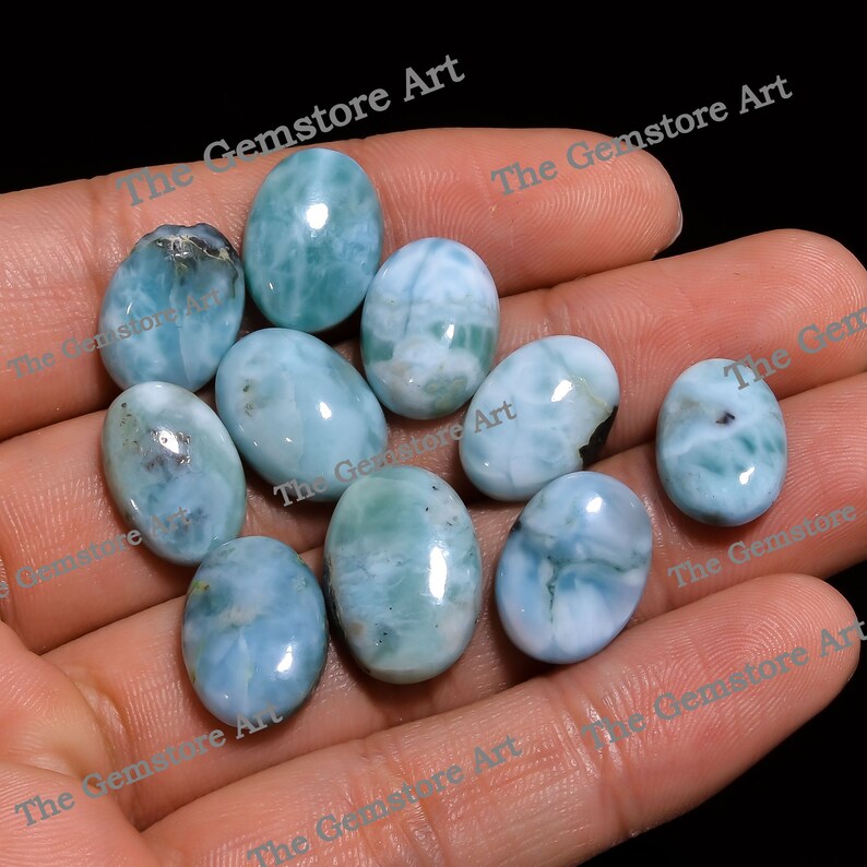 10X8mm Size Natural Larimar Loose Gemstone Small Size Larimar Stone Tinny Oval Larimar Cabochon Beautiful Oval Shape MM Size Sky Larimar