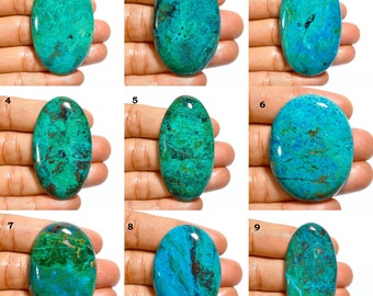 Scenic American Chrysocolla Oval Shape Cabochon Gemstone Use For Making Jewelry Natural Loose Gemstone AMERICAN CHRYSOCOLLA 21X46X5 MM!