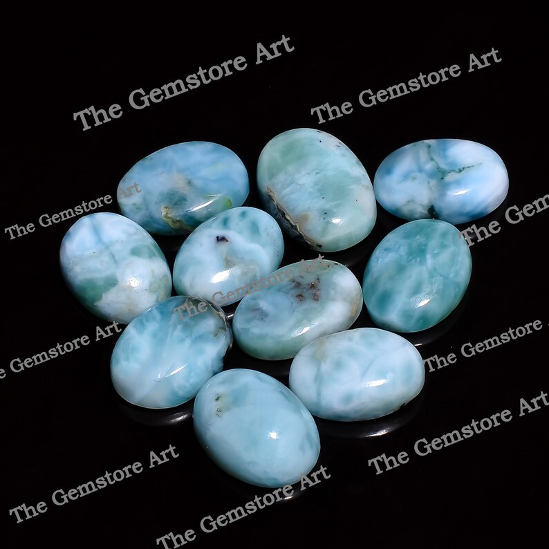10X8mm Size Natural Larimar Loose Gemstone Small Size Larimar Stone Tinny Oval Larimar Cabochon Beautiful Oval Shape MM Size Sky Larimar