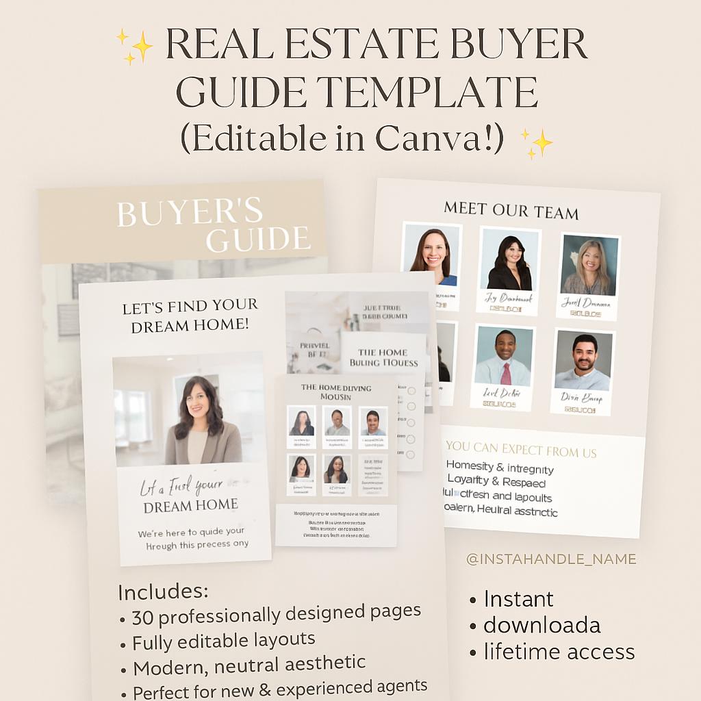 Real Estate Buyer Guide Template | Editable Canva Guide | Realtor Buyer ...