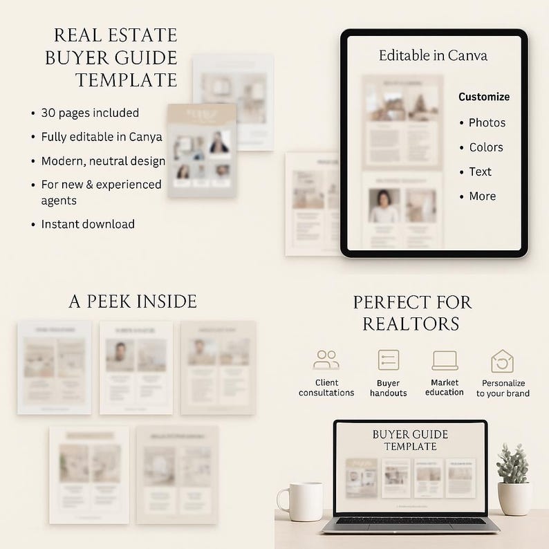 Real Estate Buyer Guide Template | Editable Canva Guide | Realtor Buyer ...