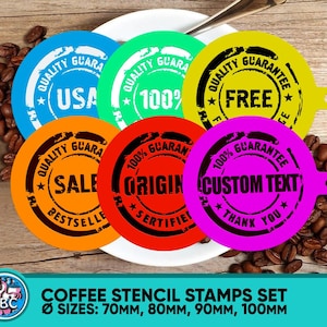 Coffee Stencils Stamps Set. Custom Coffee Stencils. High Quality Acrylic Laser Cut Coffee Stencil. Coffee Shop Stencil. 2mm Thickness.