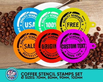 Coffee Stencils Stamps Set. Custom Coffee Stencils. High Quality Acrylic Laser Cut Coffee Stencil. Coffee Shop Stencil. 2mm Thickness.
