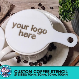 Custom Coffee Stencil. High Quality Acrylic Laser Cut Coffee Stencil, You Logo Coffee Stencils. Thickness 2mm, Stencil for Coffee Shop.