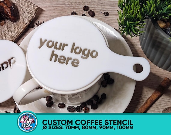 Custom Coffee Stencil. High Quality Acrylic Laser Cut Coffee Stencil, You Logo Coffee Stencils. Thickness 2mm, Stencil for Coffee Shop.