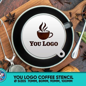You Logo Coffee Stencils. Custom Coffee Stencil. Quality Acrylic Laser Cut Coffee Stencil 2mm, Stencil for Coffee Shop.