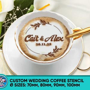 Wedding Coffee Stencils. Custom Coffee Stencil. Thickness 2mm, High Quality Acrylic Laser Cut Coffee Stencil, Stencil for Coffee Shop