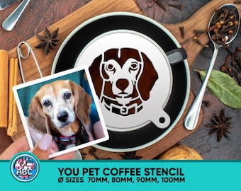 Custom Pet coffee stencil, Dog portrait Coffee Stencil from photo, High Quality Acrylic Coffee Stencil 2mm, Stencil for Coffee Shop