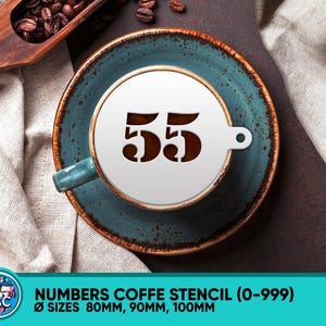 Numbers Coffee Stencils. Thickness 2mm, High Quality Acrylic Laser Cut Coffee Stencil. Custom Personalised Stencils, Brand Coffee Shop