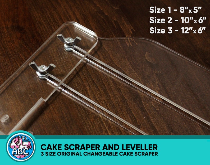Acrylic Ganache Smoother With Angled Edge – Cake Decorating Scraper, UK Made