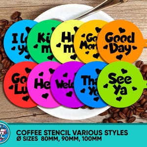 You Wishes Coffee Stencils Set. Macaron stencils. Thickness 2mm. Custom Coffee Stencil. High Quality Laser Cut Stencil, Stencil Coffee Shop