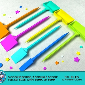 Cookie Scribe & Sprinkle Scoop. Cookie Sprinkle Scraper For 3d Printer. Scraper Tool. Files STL. Cookie Scraper STL Files For 3D Printing