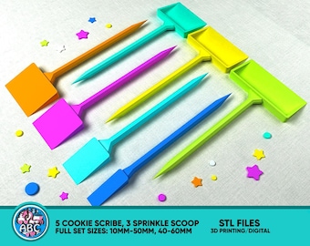 Cookie Scribe & Sprinkle Scoop. Cookie Sprinkle Scraper For 3d Printer. Scraper Tool. Files STL. Cookie Scraper STL Files For 3D Printing