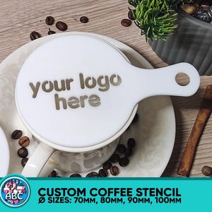 Custom Coffee Stencil. You Logo Coffee Stencils. Thickness 2mm, High Quality Acrylic Laser Cut Coffee Stencil, Stencil for Coffee Shop