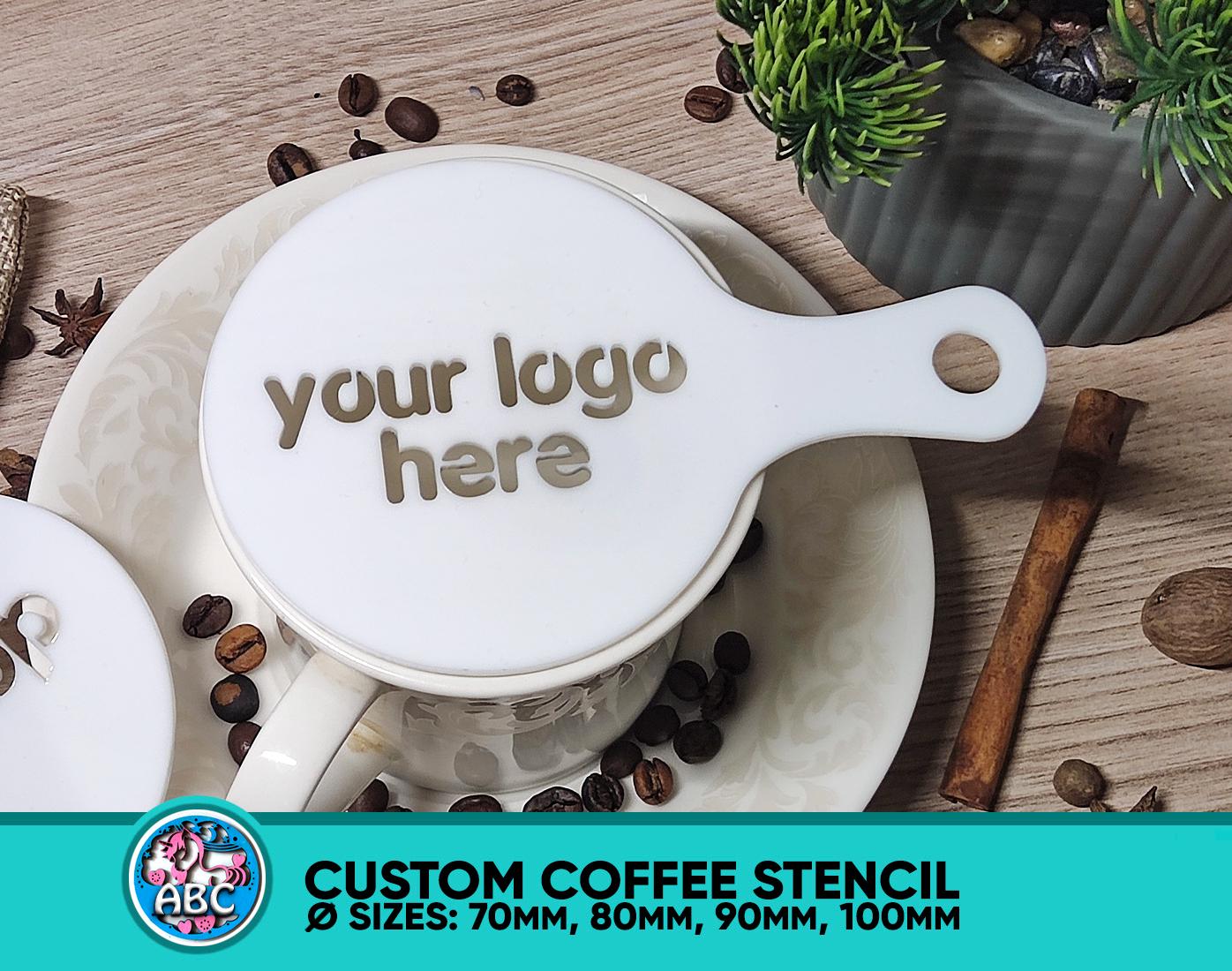 Custom Coffee Stencil. You Logo Coffee Stencils. Thickness 2mm, High Quality Acrylic Laser Cut Coffee Stencil, Stencil for Coffee Shop