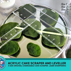 Grattoir réglable, coins de cuisson croustillants, peigne à gâteau, peigne acrylique pour bords de gâteau, outil de cuisson en acrylique lisse, outil pour lisser les gâteaux pour fondant