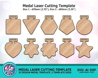 Medal Laser Cutting Template SVG, Medal Laser Cut Template Blank, Medal Laser Cut Template SVG