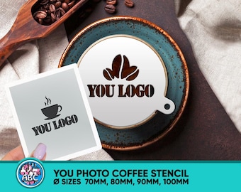 You Logo Coffee Stencil. Custom Coffee Stencils. Thickness 2mm, High Quality Acrylic Laser Cut Coffee Stencil, Stencil for Coffee Shop.