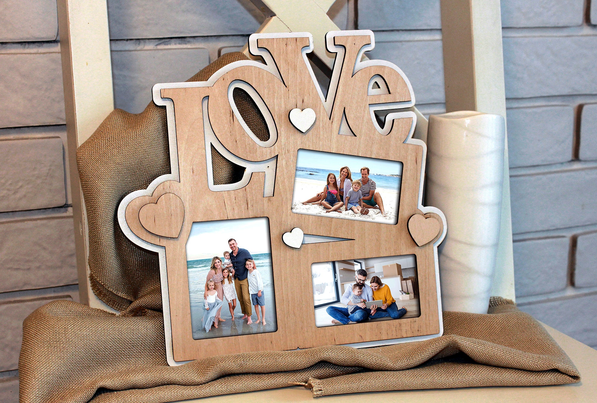 Love Photo Frame Picture Heart Decorated Frame. Anniversary, Wedding ...