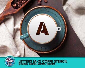 Letters A-Z Coffee Stencils. Thickness 2mm, High Quality Acrylic Laser Cut Coffee Stencil. Custom Personalised Stencils, Brand Coffee Shop