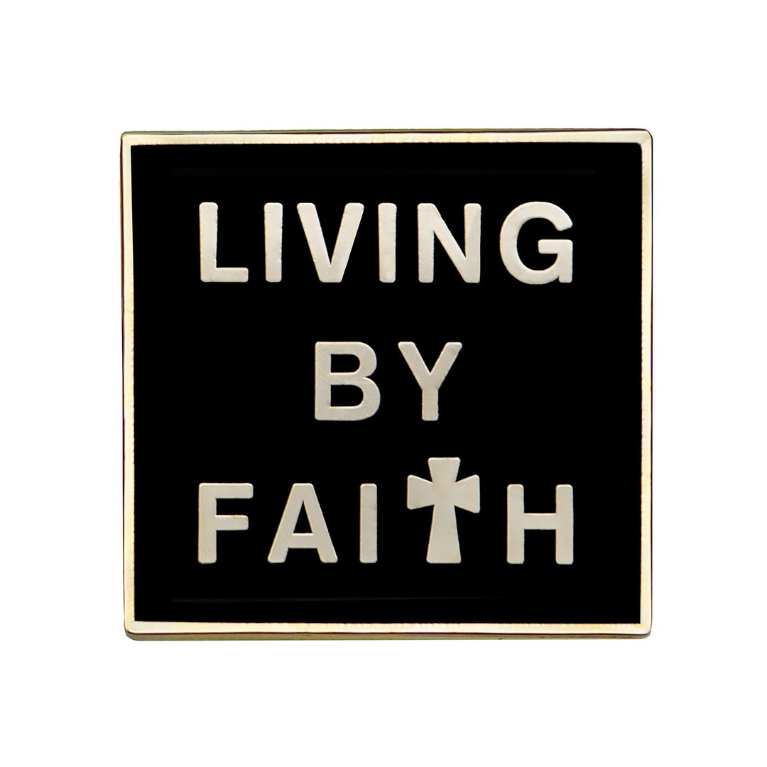 Living by Faith Lapel Pin Black and Gold Etsy