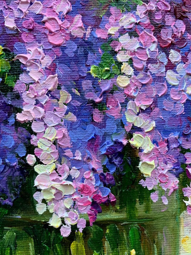 Sunny Lilac, Lilac Spring Lilac Oil Painting Flowers Canvas Art Floral