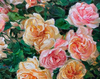 中国の花瓶に描かれたバラの油絵：花の静物画 - Etsy 日本