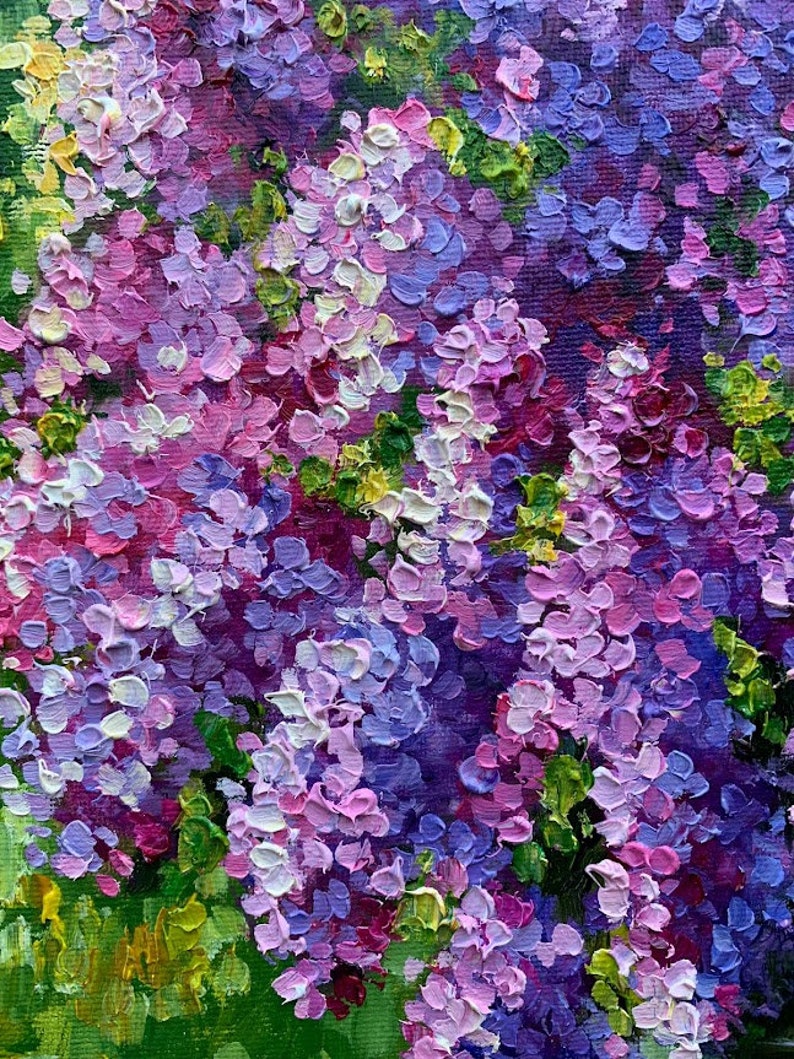 Sunny Lilac, Lilac Spring Lilac Oil Painting Flowers Canvas Art Floral
