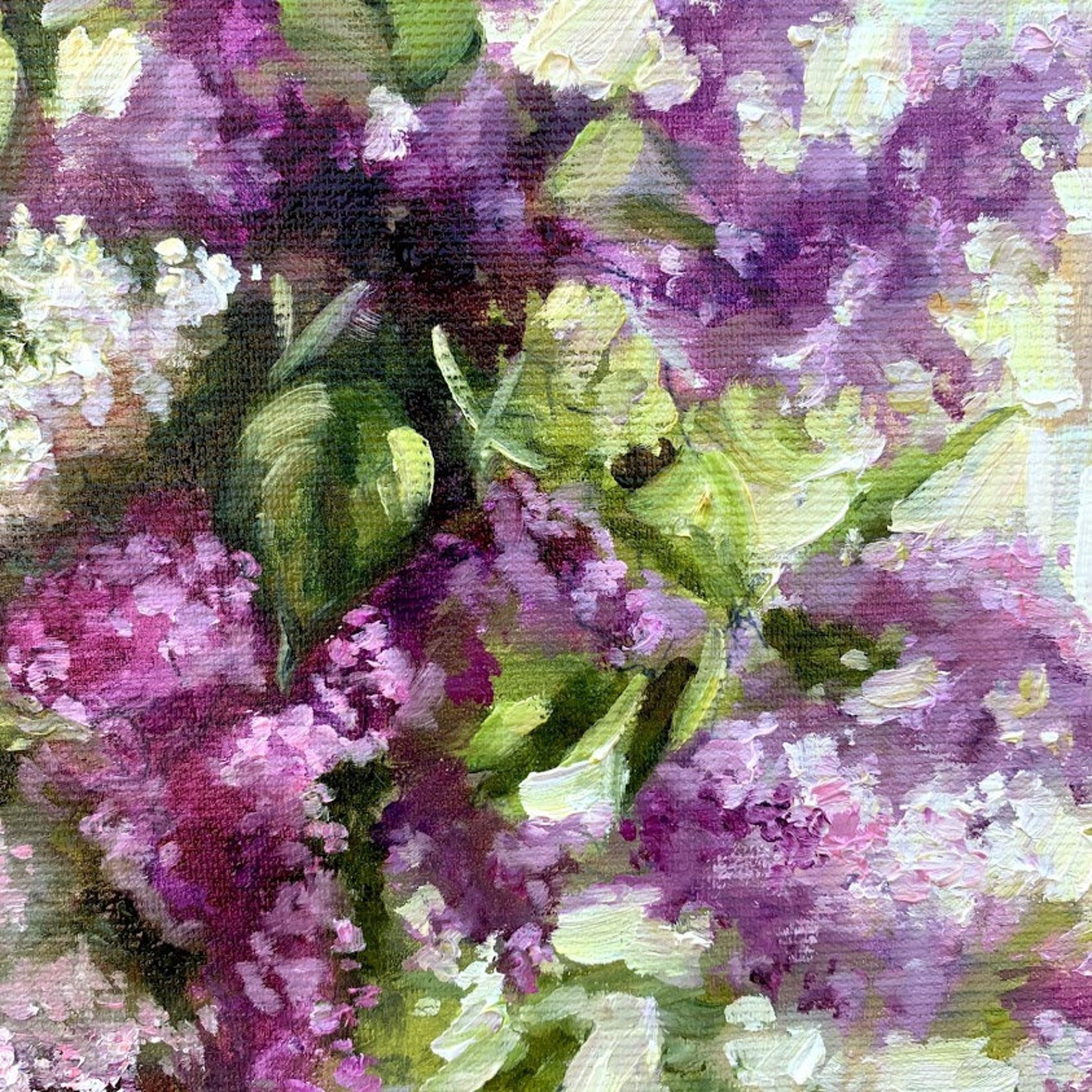 Spring Lilac Picture Oil Painting Flowers Lilac Art Original Canvas Art