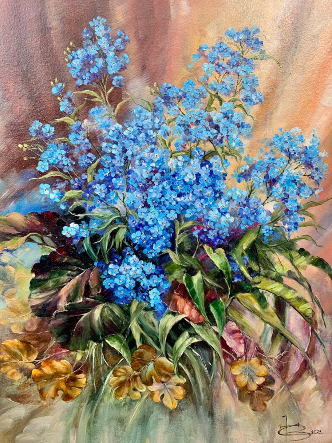 Flowers Oil Painting Flowers Etsy Australia